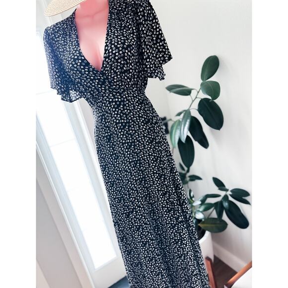 Among Daisies + Moonbeams Fluttery Plunge Wrap Maxi Dress of Storybook Dreams - Picture 4 of 7